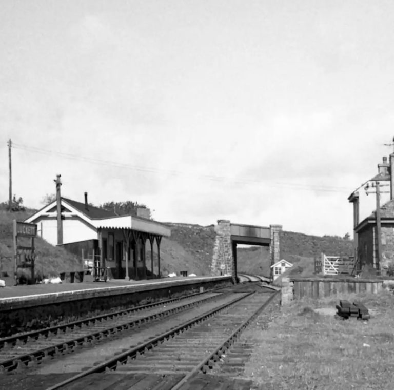 A view of Luckett Station showing the old railway bridge